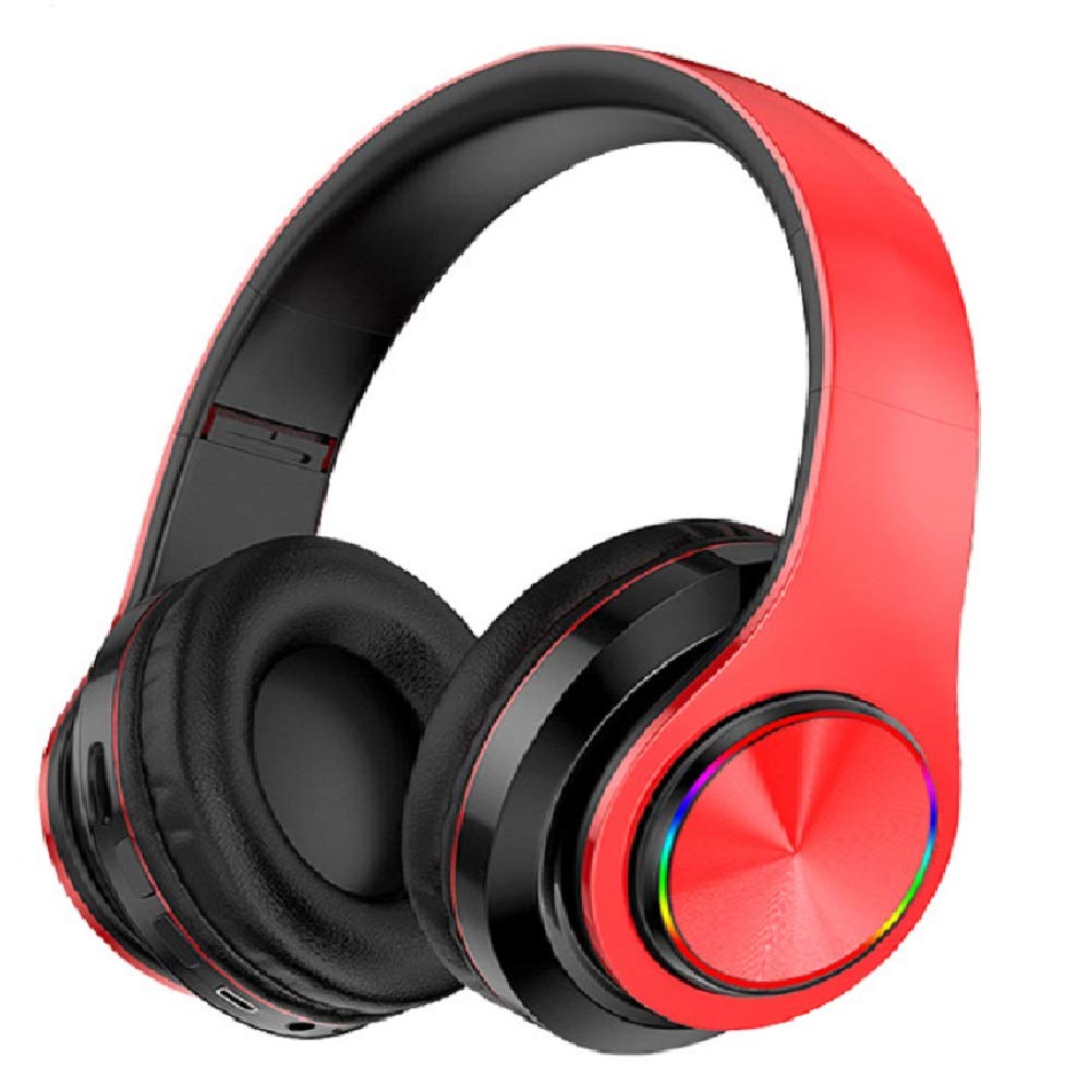 Gzkeji B39 Bluetooth Headset Headset Head-Mounted Wireless Light-Emitting Colorful Breathing Light can be plugged into a Card Folding bass a Variety ...